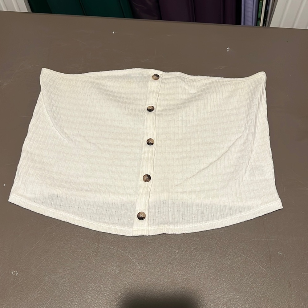 Strapless White Top